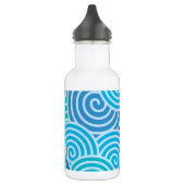 Modern Blue Spiral Pattern Waterfles (Links)