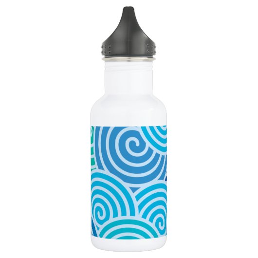 Modern Blue Spiral Pattern Waterfles (Links)