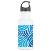 Modern Blue Spiral Pattern Waterfles (Voorkant)