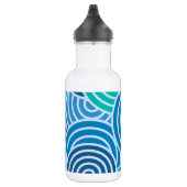 Modern Blue Spiral Pattern Waterfles (Rechts)