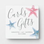 Modern Blue Starfish Beach Weddenards & Gifts Fotoplaat (Voorkant)