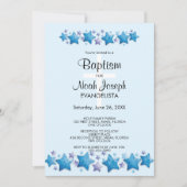 Modern Blue Stars BAPTISM Event Uitnodiging (Voorkant)