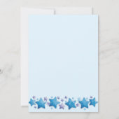Modern Blue Stars BAPTISM Invitation d'événement (Dos)