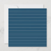 Modern Blue Stripe Monogram Bar Mitzvah Kaart (Achterkant)