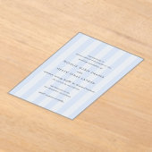 Modern Blue Stripes Elegant Wedding Acryl Uitnodigingen (Laagn)