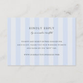 Modern Blue Stripes Elegant Wedding RSVP Card (Devant)