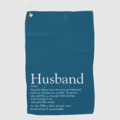 Modern Blue Stylish Cool Fun Husband Definition Golfhanddoek (Voorkant)