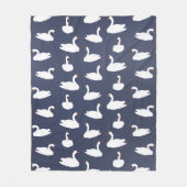 Modern Blue Swan Pattern Fleece Blanket Deken (Voorkant)