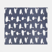 Modern Blue Swan Pattern Fleece Blanket Deken (Voorkant (Horizontaal))