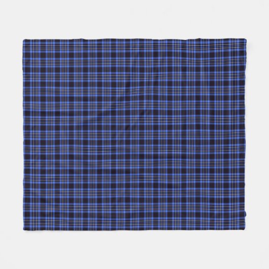 Modern Blue Tartan Pset Pattern Fleece Deken (Voorkant (Horizontaal))