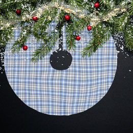 Modern Blue Taupe Tartan Pset Kerstboom Rok