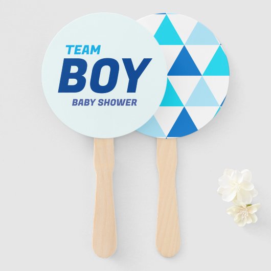 Modern Blue Team Boy Baby shower Handwaaier (Voorkant en achterkant)