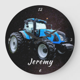 Modern Blue Tractor- Grote Klok