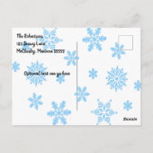  Modern Blue Tractor in Barnyard kerst  Briefkaart (Achterkant)