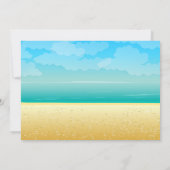 Modern Blue Tropical Beach Birthday Party Kaart (Achterkant)