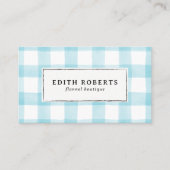 Modern Blue Waterverf Buffalo Plaid Rustiek chic Visitekaartje (Voorkant)