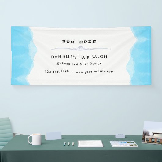 Modern Blue Waterverf Mode Business Spandoek (Beurs)