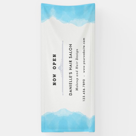 Modern Blue Waterverf Mode Business Spandoek (Verticaal)