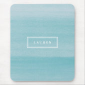 Modern Blue Waterverf Pattern Muismat (Voorkant)