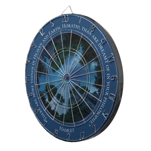 Modern Blue Waterverf tekst Trendy offerte Dartbord (Voorkant Rechts)