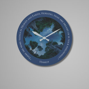 Modern Blue Waterverf tekst Trendy offerte Grote Klok