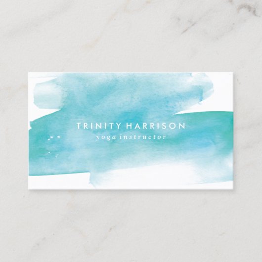 Modern Blue Waterverf Visitekaartje (Voorkant)
