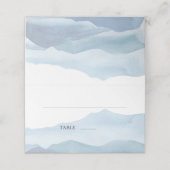 Modern Blue Waterverf Wedding (Buitenkant ongevouwen)