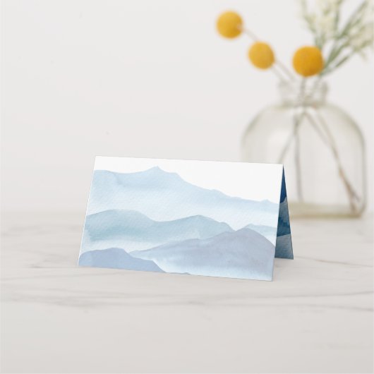 Modern Blue Waterverf Wedding (Achterkant)