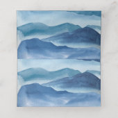 Modern Blue Waterverf Wedding (Binnenkant ongevouwen)