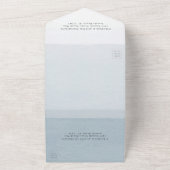 Modern Blue Wedding All In One Uitnodiging (Buitenkant)