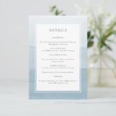 Modern Blue Wedding Informatiekaartje (Staand voorkant)