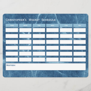 Modern Blue Weekly Planning School Tijdschema