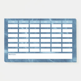 Modern Blue Weekly Planning School Tijdschema Post-it® Notes