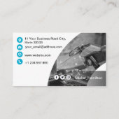 Modern Blue Welder Visitekaartje (Achterkant)