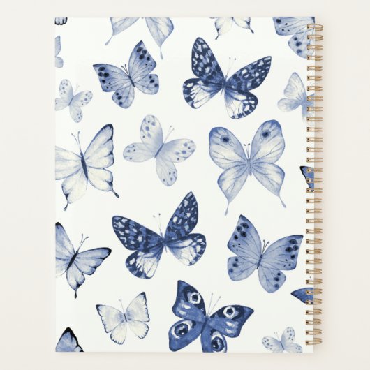 Modern Blue & White Butterfly  (Dos)