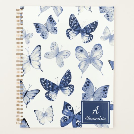 Modern Blue & White Butterfly (Devant)