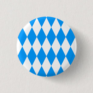 Modern Blue White Fresh Bavaria Pattern Ronde Button 3,2 Cm