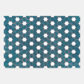Modern Blue White Geometric Inpakpapier Vel (Voorkant)