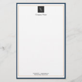 Modern Blue White Gold met zakelijke Logo Briefpapier (Voorkant)