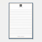 Modern Blue White Gold met zakelijke Logo Post-it® Notes (Voorkant)