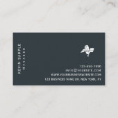 Modern Blue White Minimal Communications Company Visitekaartje (Achterkant)