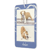 Modern Blue & White Pet Dog Photo Collage Luchtverfrisser (Links)