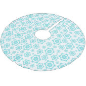 Modern Blue White Snowflake Pattern Kerstmis Kerstboom Rok (Gekanteld)