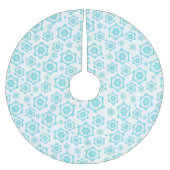 Modern Blue White Snowflake Pattern Kerstmis Kerstboom Rok (Voorkant)