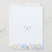 Modern Blue Wildflower Vlinder Baby shower Kaart (Achterkant)