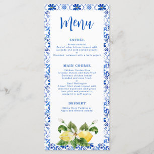 Modern Blue Yellow Tegel Lemon Menu