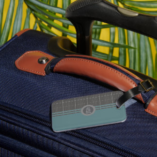 Modern Blueprint Geometric Grid Lugagge Tag LT02 Bagagelabel