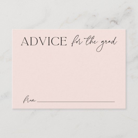 Modern Blush Advice voor het Afstuderen Afstuderen Informatiekaartje (Voorkant)