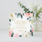 Modern Blush | Alles-in-één Gold CUSTOM 1 Kaart (Staand voorkant)