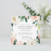 Modern Blush | Alles in één roze botanische bruilo Kaart (Staand voorkant)